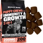 Bully Max 2-in-1 Puppy Treats Soft Chews for Immunity & Growth - Dog Vitamins & Supplements - Essential Multivitamin Food Topper for Health & Immune Support - Small, Medium & Large Breed Puppies