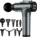 Massage Gun, Muscle Massage Gun for Athletes Handheld Electric Deep Tissue Back Massager, Percussion Massage Device for Pain Relief with 30 Speed Levels 9 Heads