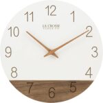 La Crosse Technology 12" Sierra Wood Quartz Analog Wall Clock - White - 404-3630B