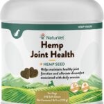 NaturVet Hemp Joint Health Hip & Joint Support Dog Supplement  Soft Chew Supplements for Dogs with Glucosamine, MSM, Chondroitin, Omega 3, Vitamins, Antioxidants  240 Ct.