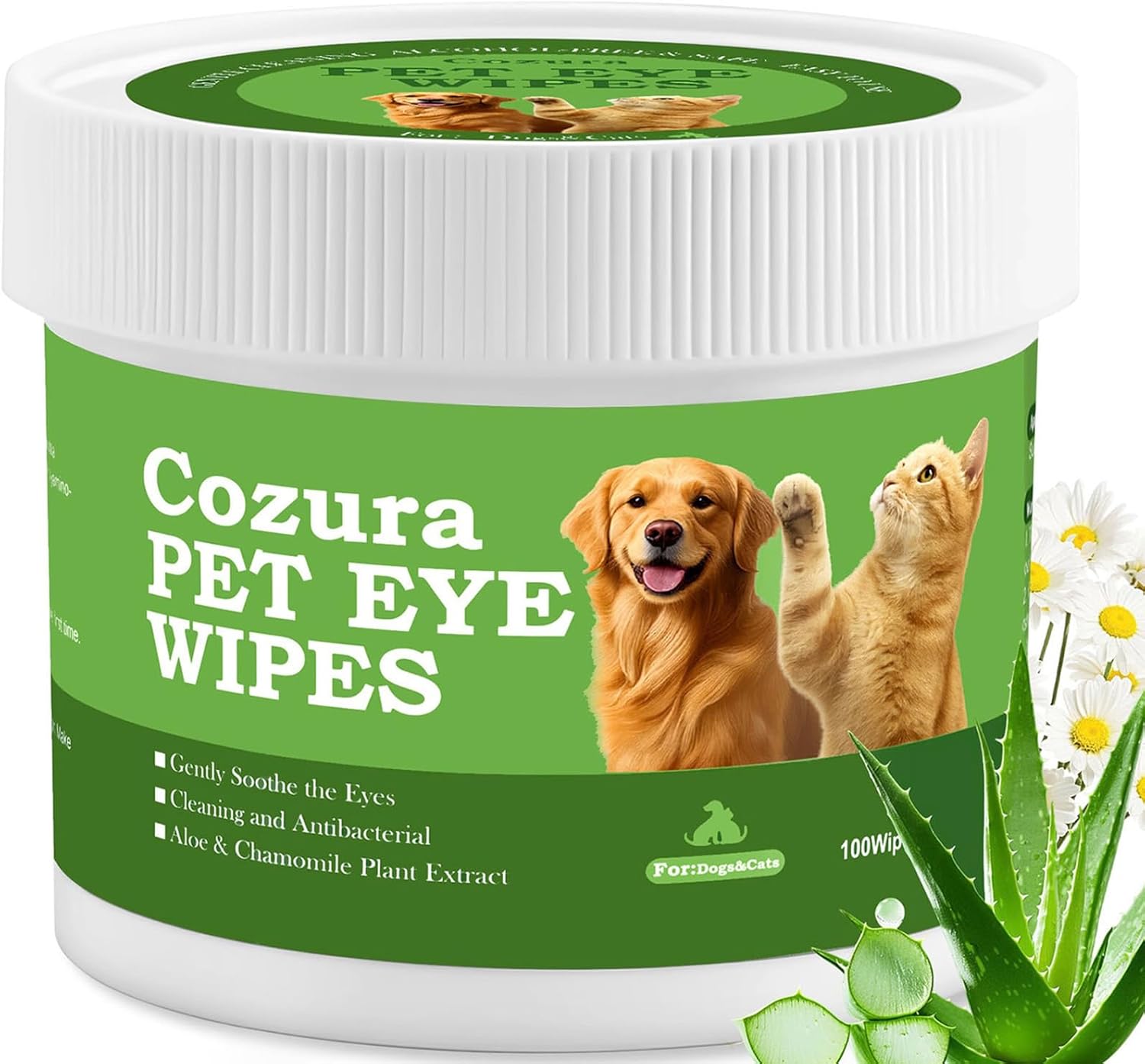Dog Eye Wipes, Tear Stain Remover for Dogs & Cats - 100ct Hypoallergenic Pet Eye Cleaning Pads for Crust, Gunk & Discharge - Gentle Grooming Wipes for Sensitive Eyes, Wrinkles & Folds Dog Eye Wipes, Tear Stain Remover for Dogs & Cats - 100ct Hypoallergenic Pet Eye Cleaning Pads for Crust, Gunk & Discharge - Gentle Grooming Wipes for Sensitive Eyes, Wrinkles & Folds