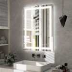 24x32 Inch LED Bathroom Mirror with Anti-Fog & Memory Function - Dual Lighting (Backlit + Front Lit), 3 Color Modes, Dimmable Tempered Glass - Wall Mounted Modern Vanity Mirror