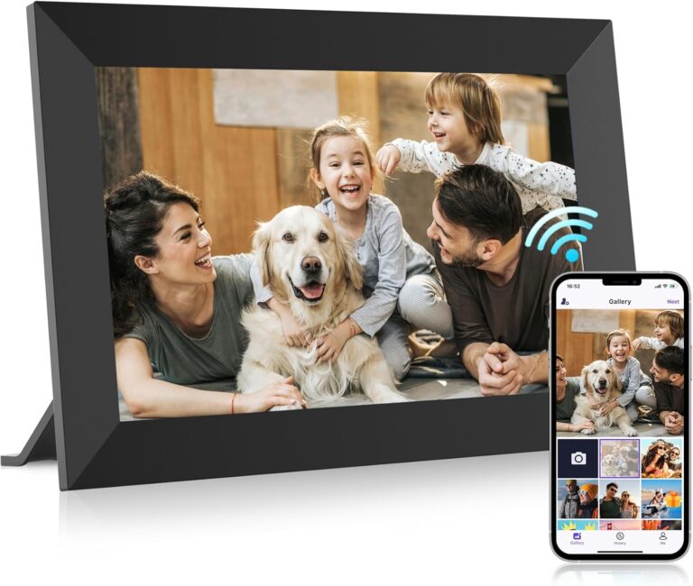 Uhale Digital Picture Frame 32GB Storage 10.1 Inch WiFi Electronic Photo Frames SD Card Slot IPS Touch Screen HD Display Auto Rotate Slideshow Share Videos Photos Instantly Send Wishes Remotely