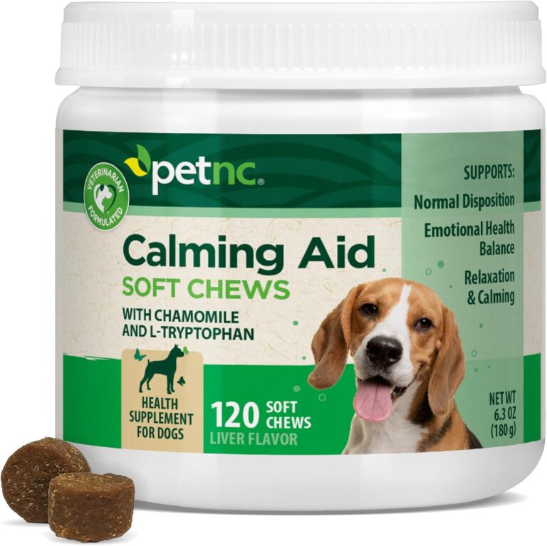 Petnc Calming Aid Soft Chews for Dogs (120 Count), For Dogs of All Sizes, Helps Promote Calmness & Relaxation, Calming Chews for Travel, Grooming, & Separation Support, Liver Flavor
