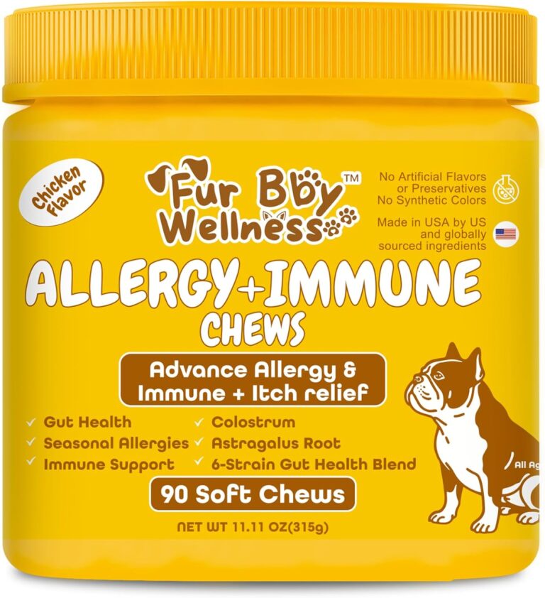 Allergy & Immune Support for Dogs Anti-Itch - Provide Seasonal Allergy Relief, Dog Probiotics for Itchy Skin, Ears, Eyes, and Stops Paw Licking - 90 Soft Chews