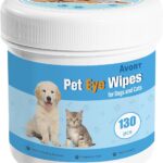 Avont Dog Eye Wipes Tear Stain Remover, 130 Pcs Cat Eye Cleaner for Discharge Crust, Gently Cleaning Pet Faces