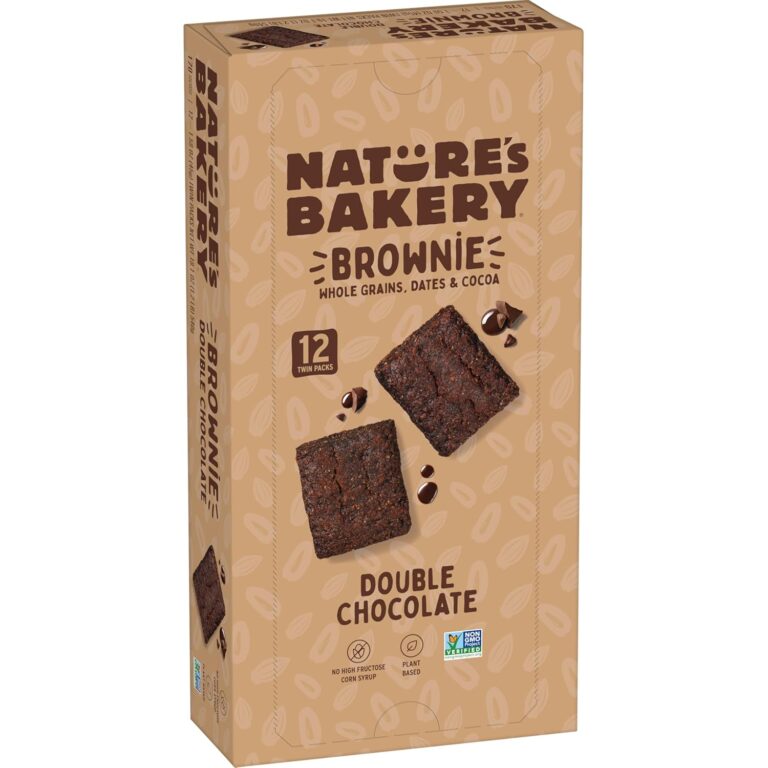 Natures Bakery Double Chocolate Brownie Bars, Whole Grains, Dates, and Cocoa, Plant Based, Dairy-Free, Snack Bar, 1 box with 12 twin packs (12 twin packs)