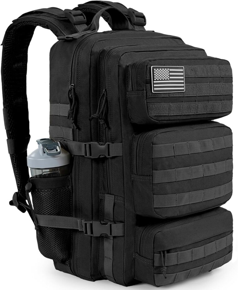 50L Military Tactical Backpack Large Day Backpack for Men Molle Army 3 Days Assault Pack Bug Out Bag Water Resistant and Heavy Duty Hiking Treeking Rucksack - Black
