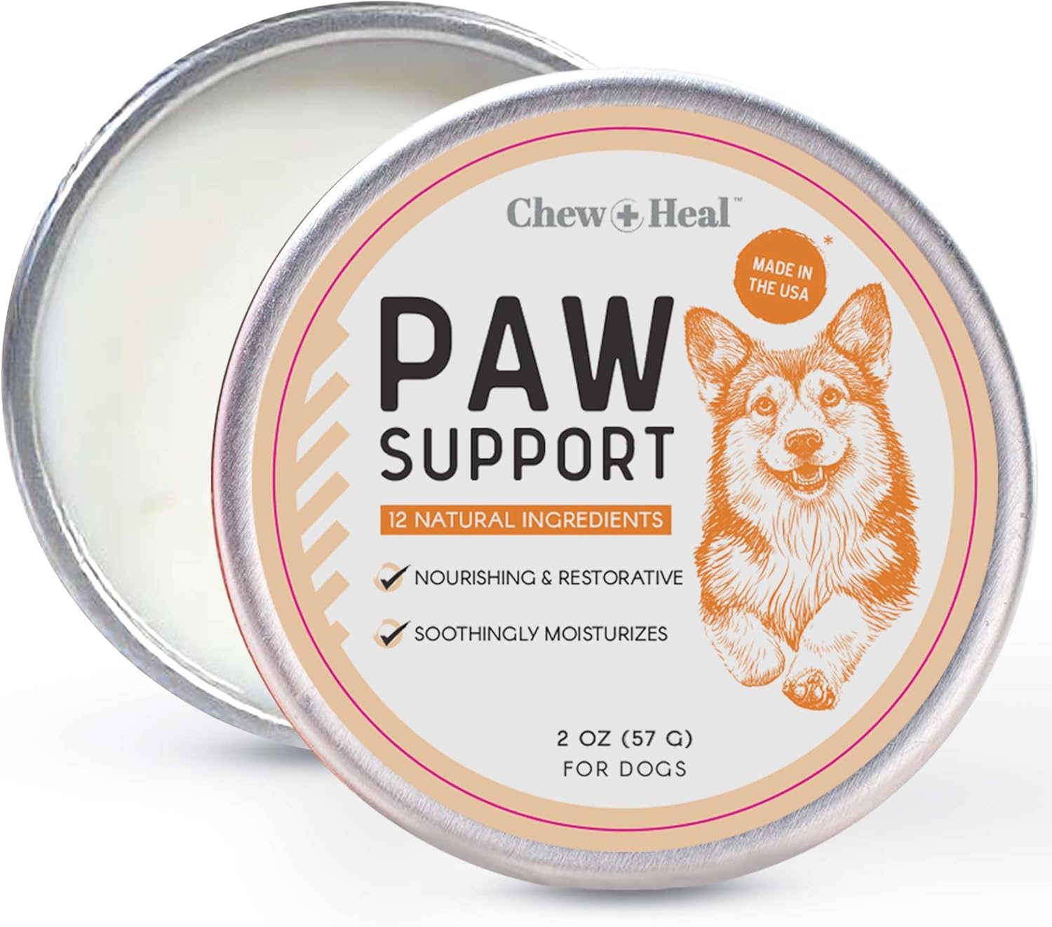 Dog Paw Balm - Soothing Paw Protector with Shea Butter, Coconut Oil, Jojoba Oil, and Vitamin E - Nourishing Balm for Cracked Paws - Safe for All Breeds - Made in USA Dog Paw Balm - Soothing Paw Protector with Shea Butter, Coconut Oil, Jojoba Oil, and Vitamin E - Nourishing Balm for Cracked Paws - Safe for All Breeds - Made in USA