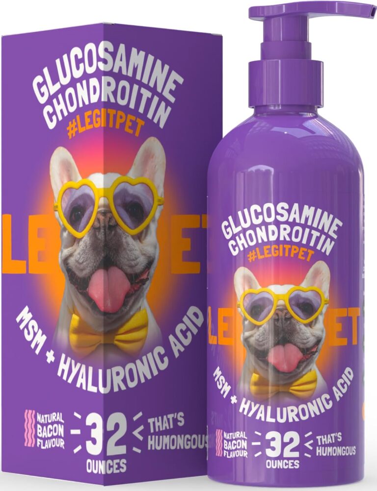 Liquid Glucosamine for Dogs with Chondroitin, MSM & Hyaluronic Acid  Bacon Flavor  Joint Support Supplement for Dogs  All Breeds  32 oz