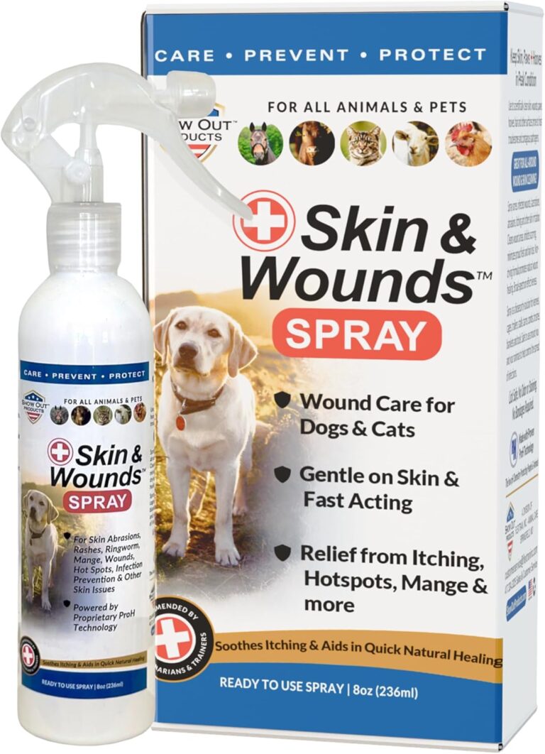 Show Out Skin & Wounds Spray for Dogs  Helps Control Dog Mange & Itchy Skin | Natural Relief for Hot Spots, Ringworm & Dermatitis | Gentle, Vet-Level Care (8 oz)
