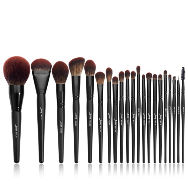 Jessup Makeup Brushes Set Premium Synthetic Powder Foundation Highlight Concealer Eyeshadow Blending Eyebrow Liner Spoolie Brush Set Black 21pcs T271