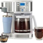 Hamilton Beach 2-Way Programmable Coffee Maker, 12 Cup Glass Carafe And Single Serve Coffee Maker, White with Stainless Steel Accents, 49933