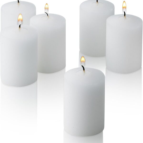 Light In The Dark White Votive Candles - Box of 36 Unscented Bulk Candles - 15 Hour Burn Time - for Weddings, Restaurants, Parties, Spa and Decorations.