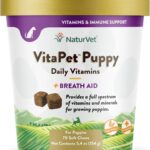NaturVet  VitaPet Puppy Daily Vitamins for Dogs  Plus Breath Aid  Specifically Formulated to Provide Puppies with Essential Vitamins, Minerals, Amino Acids & Fatty Acids (70 Soft Chews)