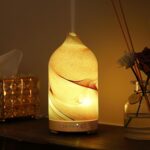 Essential Oil Diffuser Hand Blown Glass Aromatherapy Diffuser - Ultrasonic Cool Mist Scent Aroma Diffuser, Whisper Quiet with Auto Shut-Off, Timer Setting &7 Colors Night Light for Home