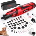 SHALL 8V Cordless Rotary Tool Kit, Lightweight 2.5 Ah Battery Rechargeable Dog Nail Grinder w/ 122 Accessories, 5-Speed Power Rotary Tool for Sanding, Carving, Polishing, Engraving, Pet Grooming