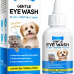 Eye Wash for Dogs & Cats, Soothing Eye Drops for Dog & Cat Relieve Itching & Irritation, Natural Formula Supports Daily Cleaning & Tear Stain Removal