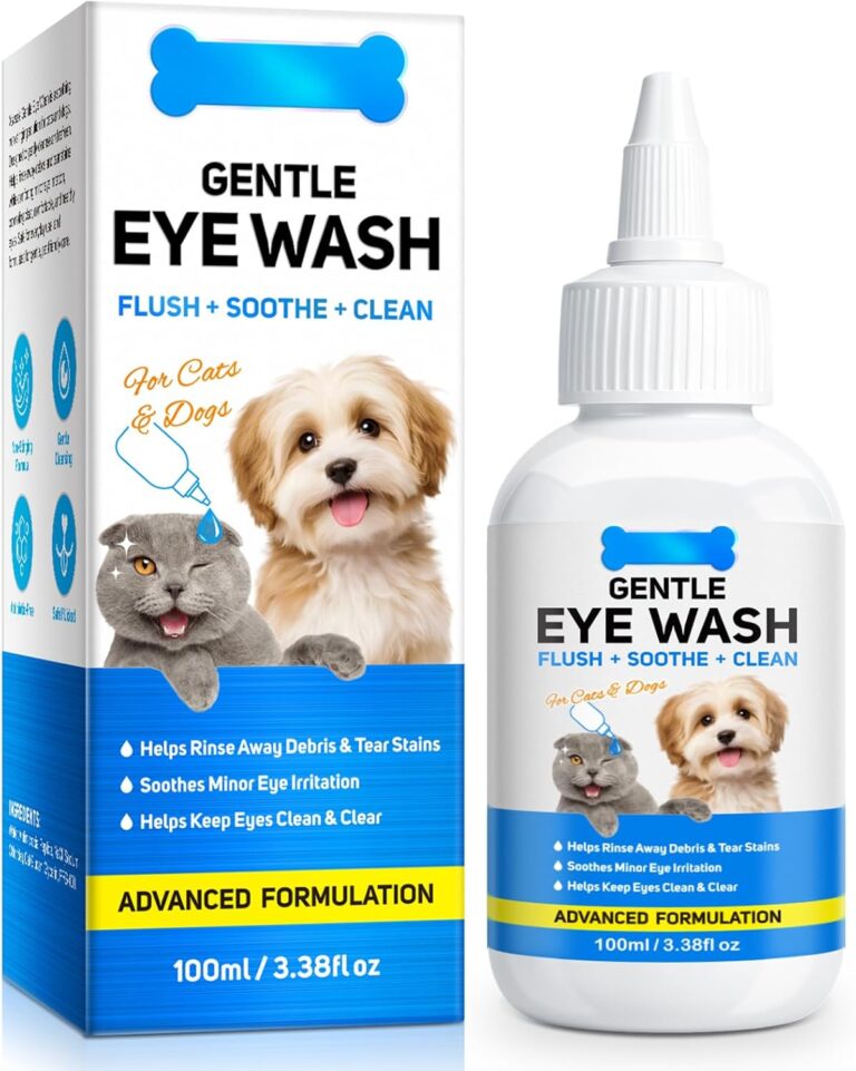 Eye Wash for Dogs & Cats, Soothing Eye Drops for Dog & Cat Relieve Itching & Irritation, Natural Formula Supports Daily Cleaning & Tear Stain Removal