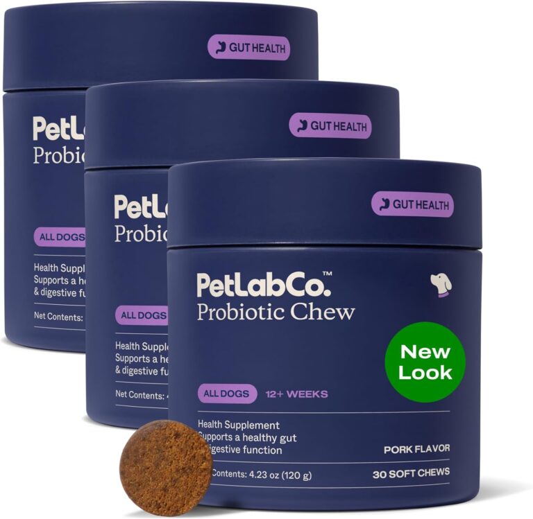 PetLab Co. Probiotics for Dogs, Support Gut Health, Occasional Diarrhea, Digestive Health & Seasonal Allergies - Pork Flavor - 30 Soft Chews - Packaging May Vary (Value 3-Pack)