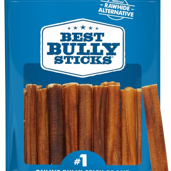 Best Bully Sticks 4 Inch Bully Sticks - 8 oz (Pack of 1) - Natural Grass-Fed, Grain and Rawhide Free, Ideal for Small or Young Canines