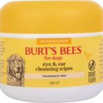 Burt's Bees for Pets Eye & Ear Cleansing Wipes for Dogs, Fragrance-Free, 98% Natural Origin Formulas, Gentle Spot Cleaning Sheets for Dog Eyes and Ears, 100 Count