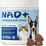 NAD+ Precursor & Senior Dog Multivitamin Supplement, 90 NMN Supplements for Longevity, Anti-Aging & Energy, Dog Daily Support Vitamins Chews for Hip & Joints, Skin & Coat, Chicken