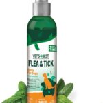 Vet's Best Natural Flea and Tick Spray for Dogs  Plant-Based Flea Repellent with Certified Essential Oils  Natural Pest Control and Prevention  Non-Toxic Formula for Home Use  8 oz Bottle