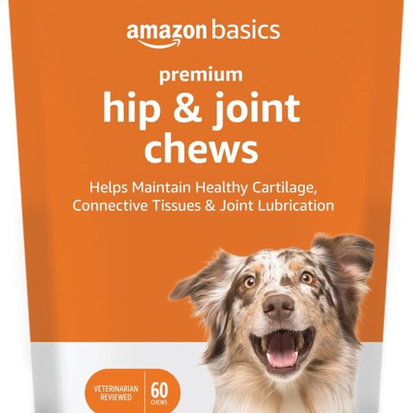 Amazon Basics Premium Dog Hip & Joint Supplement Chews with EPA and DHA, 60 Count (Previously Solimo)