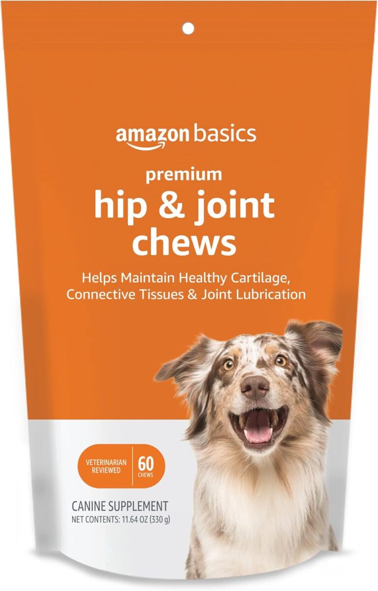 Amazon Basics Premium Dog Hip & Joint Supplement Chews with EPA and DHA, 60 Count (Previously Solimo)