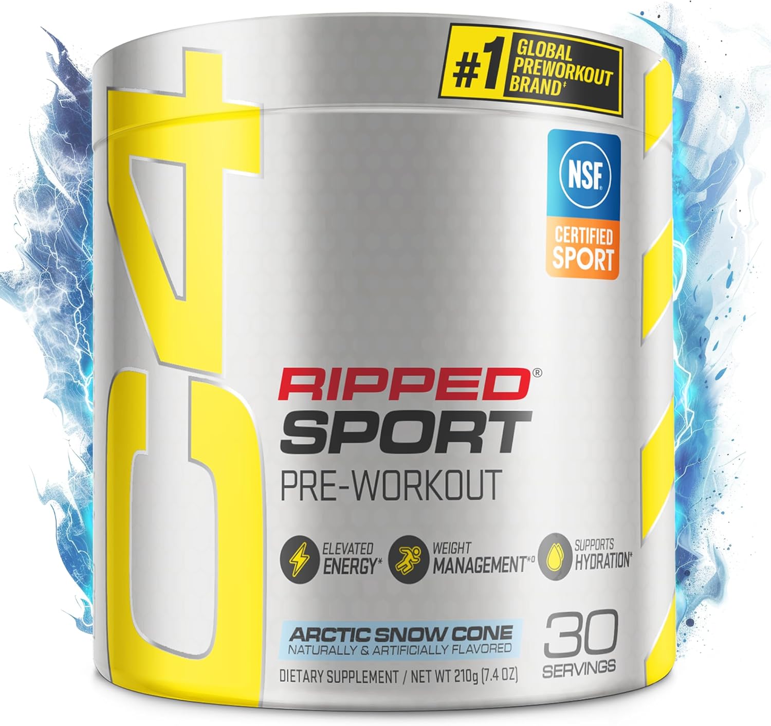 Cellucor C4 Ripped Sport Pre Workout Powder Arctic Snow Cone - NSF Certified for Sport + Sugar Free Preworkout Energy Supplement for Men & Women - 135mg Caffeine + Weight Loss - 30 Servings Cellucor C4 Ripped Sport Pre Workout Powder Arctic Snow Cone - NSF Certified for Sport + Sugar Free Preworkout Energy Supplement for Men & Women - 135mg Caffeine + Weight Loss - 30 Servings