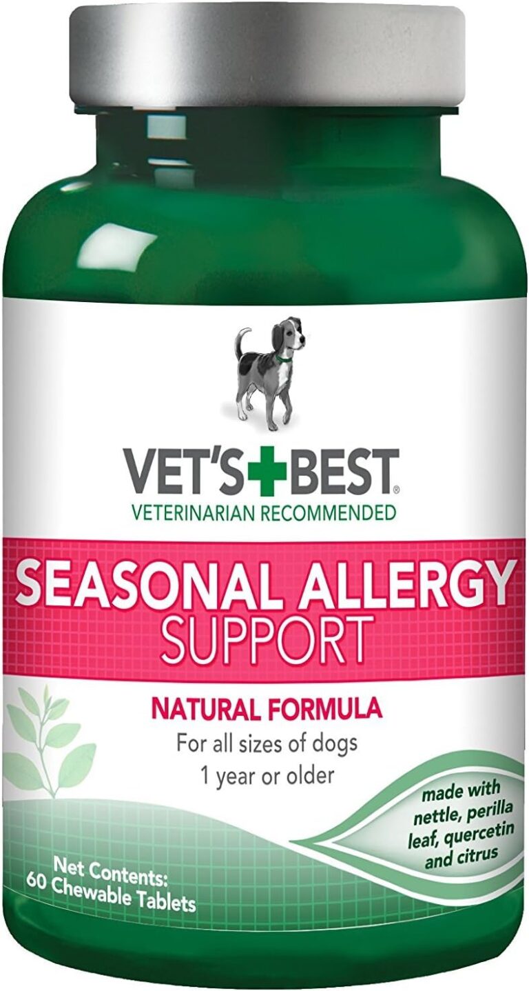 Vets Best Dog Allergy Chews, Seasonal Allergy Chews for Dogs, Dog Itching Skin Relief Chews, Anti Itch for Dogs, 60 Chewable Tablets