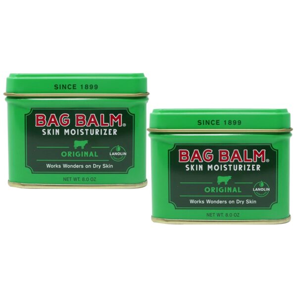 Bag Balm Vermonts Original Pet Paw & Skin Balm Moisturizing Salve for Dry, Cracked Paws, Noses & Rough Skin 8 Ounce 2 Pack
