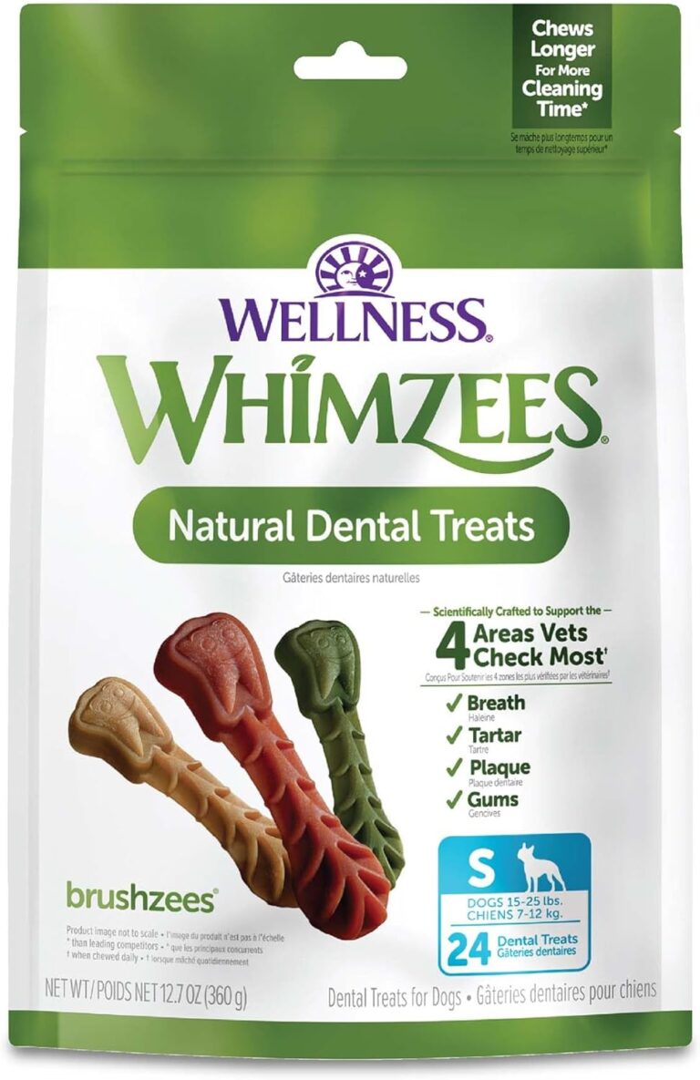 Whimzees Wellness Brushzees Dog Dental Treats, Small Size Stick, (24 Count)