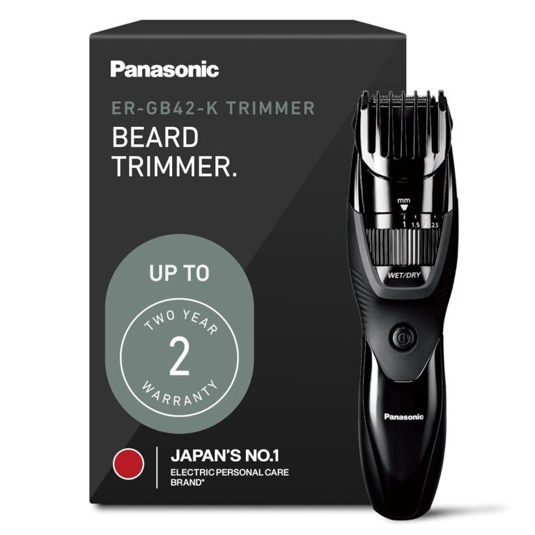 Panasonic Cordless Beard Trimmer for Men with Precision Dial, 19 Adjustable Length Settings, Rechargeable Battery, Washable - ER-GB42-K (Black)