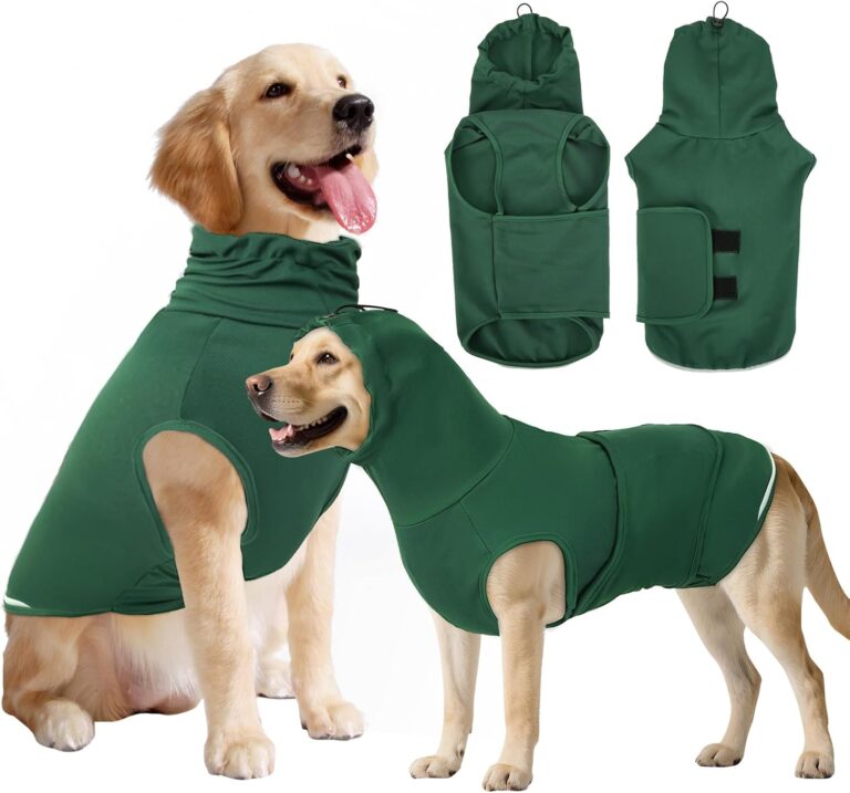 Thunder Vest for Dogs Anxiety, Dog Thunder Jacket for Thunder, Fireworks, Vet Visits & Separation, Keep Pet Calm Without Medicine, Anti Anxiety Vest for Dogs and Cat Body and Ear(Green, S)