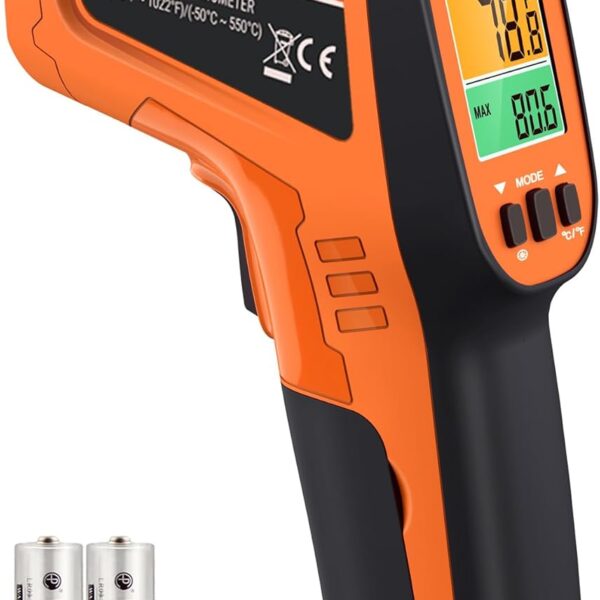TempPro TP450 2 Laser Temperature Gun for Cooking, 16:1 D:S Ratio Infrared Thermometer Gun for Pizza Oven, Laser Thermometer Gun with Adjustable Emissivity Temp Gun -58 to 1022(Previously ThermoPro)