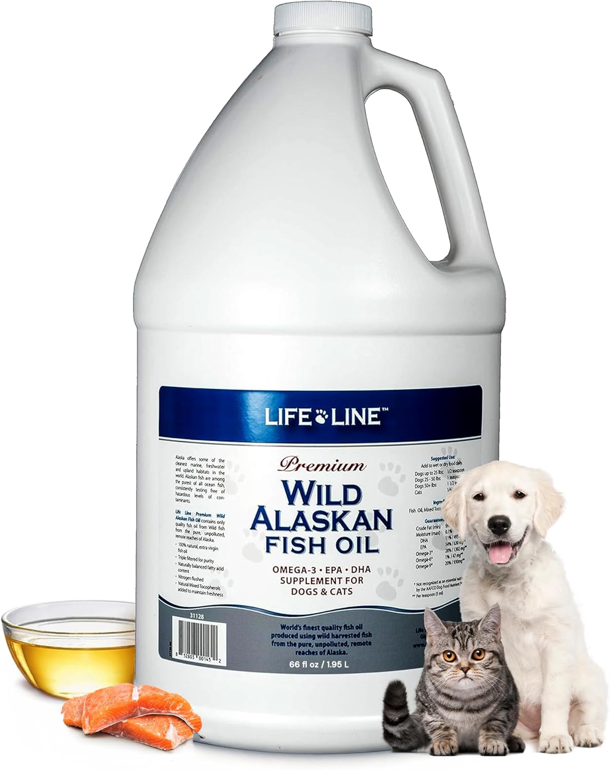 Life Line Pet Nutrition Wild Alaskan Fish Oil for Dogs and Cats 66oz Omega 3 Fish Oil Supplement for Skin & Coat Supports Brain, Eye & Heart Health in Dogs & Cats Life Line Pet Nutrition Wild Alaskan Fish Oil for Dogs and Cats 66oz Omega 3 Fish Oil Supplement for Skin & Coat Supports Brain, Eye & Heart Health in Dogs & Cats