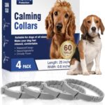 Dog Pheromones Calming Collar 4 Packs - Grey Anxiety Collar for Dogs 25 Inches Size, Stop Dog Whining, Separation Anxious, Adjustable Fit All Dogs Fireworks, Thunders