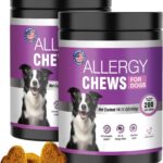 Dog Allergy Chews 400PCs,Dog Allergy and Itching Skin Relief Anti Itch Aller Immune Bites for Dogs Itching Licking Paws Treatment Relief Itchy Aller Probiotics Vitamins for Skin and Coat Allergies