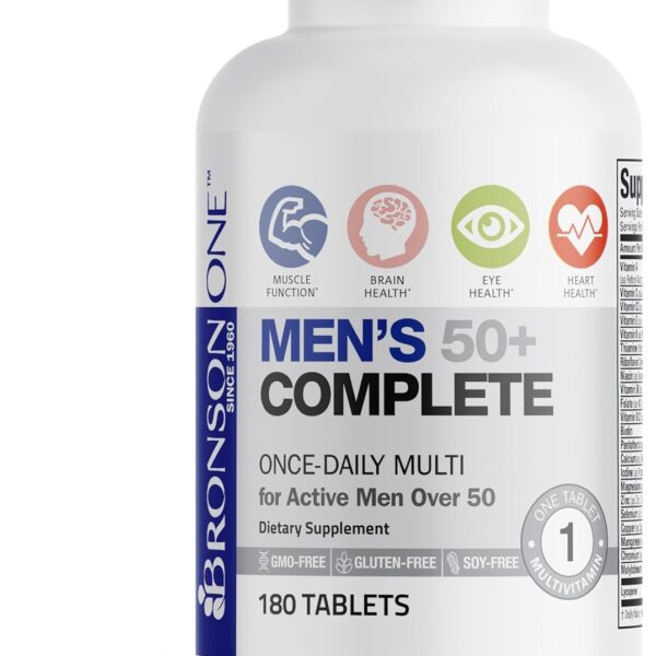 Bronson ONE Daily Mens 50+ Complete Multivitamin Multimineral, 180 Tablets