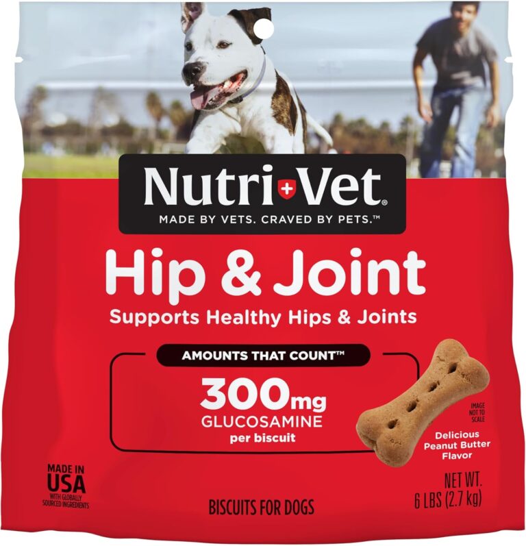 Nutri-Vet Hip & Joint Biscuits for Dogs, Dog Hip & Joint Supplement, Functional Treat, Large Sized Biscuit, 300mg of Glucosamine, 6 lb Bag