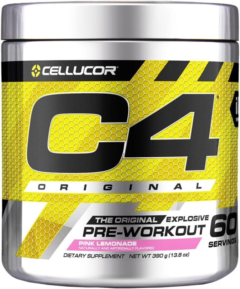 C4 Original Pre Workout Powder Pink Lemonade Vitamin C for Immune Support Sugar Free Preworkout Energy for Men & Women 150mg Caffeine + Beta Alanine + Creatine 60 Servings