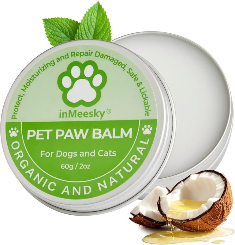 Dog Paw Balm & Nose Balm, Lick-Safe | All-Natural Moisturizer with Organic Coconut Oil | Quickly Nourishes and Repairs Dry, Cracked Paws | Vet-Recommended for Hot & Winter Protection (2.0oz)
