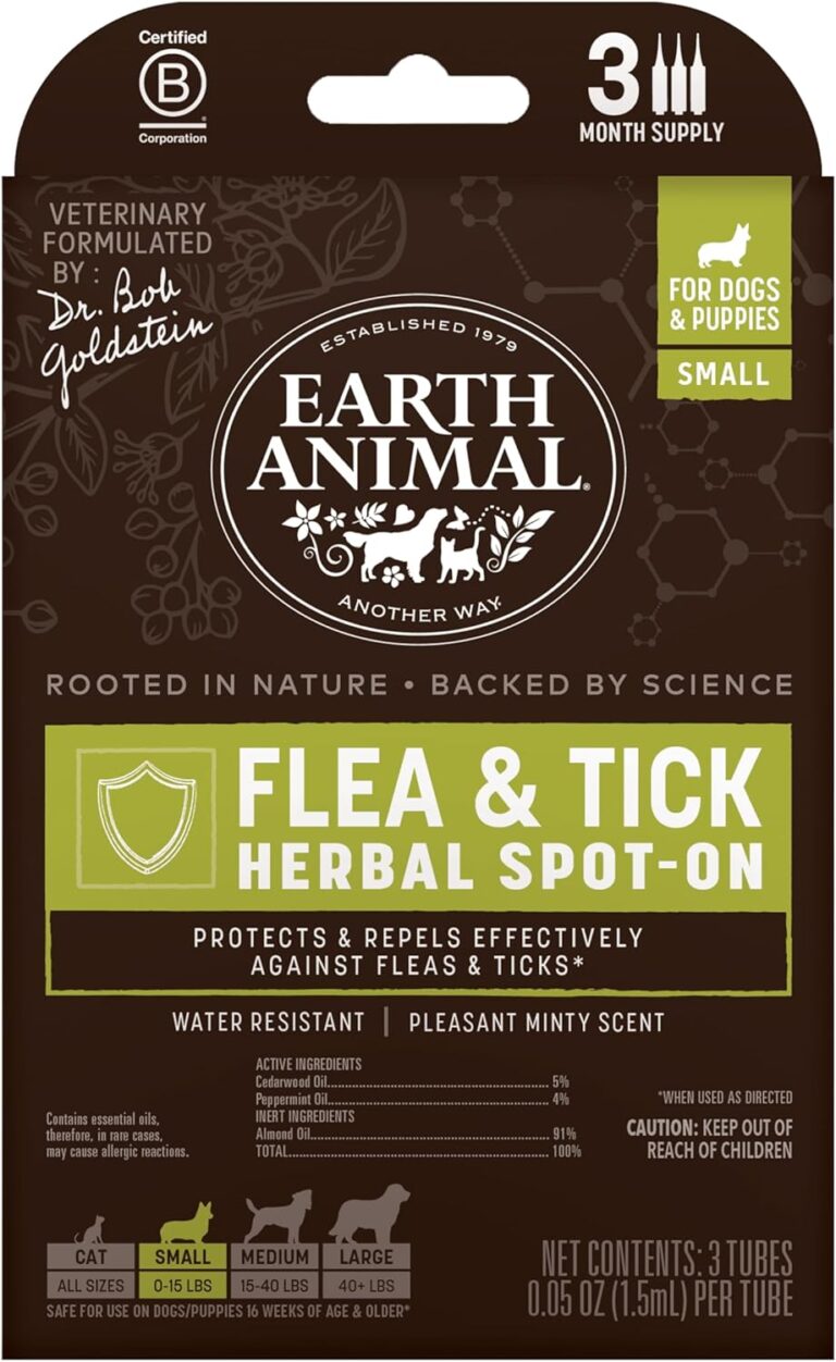 Earth Animal Apothecary Natural Flea & Tick - Herbal Spot-On for Small Dogs & Puppies - 3 Applications (3 Month Supply)