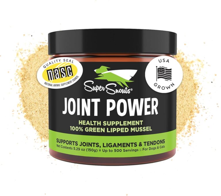 Super Snouts Joint Power  5.29oz Powder  Joint Supplement for Dogs and Cats with 100% Green Lipped Mussel Helps Ease Discomfort & Stiffness Made in The USA