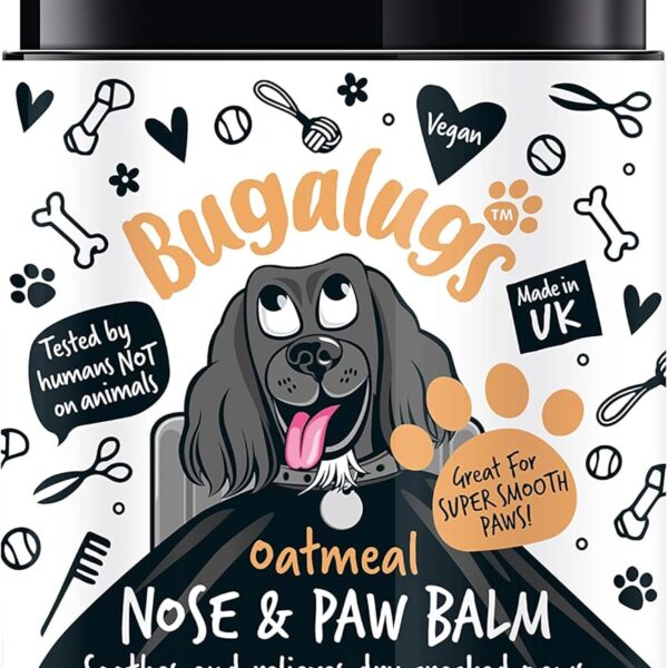 BUGALUGS Dog Paw Pad Balm & Dog Nose Balm 40 g (1.41oz) - Moisturizing Dog Paw Balm That Creates an Invisible Barrier That Protects and Heals Dry Cracked Paws - All-Natural Dog Paw Balm with Oatmeal
