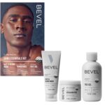 Bevel Facial Skin Care Set for Men - Mens Skincare Kit Routine Includes Face Wash with Aloe Vera, Glycolic Acid Exfoliating Pads, Lightweight Face Moisturizer, Helps Treat Blemishes and Bumps