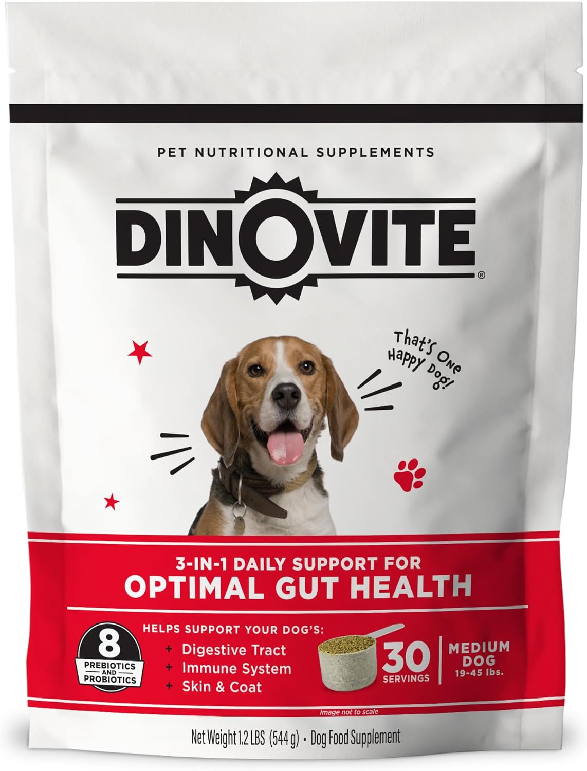 Dinovite 3 in 1 Probiotic for Medium Dogs, Skin & Coat, Digestive Health & Joint Relief, Dog Food Toppers, Immune Support, Allergy Relief & Itch Relief Skin Care, 30 Servings (18-45lb) Dinovite 3 in 1 Probiotic for Medium Dogs, Skin & Coat, Digestive Health & Joint Relief, Dog Food Toppers, Immune Support, Allergy Relief & Itch Relief Skin Care, 30 Servings (18-45lb)