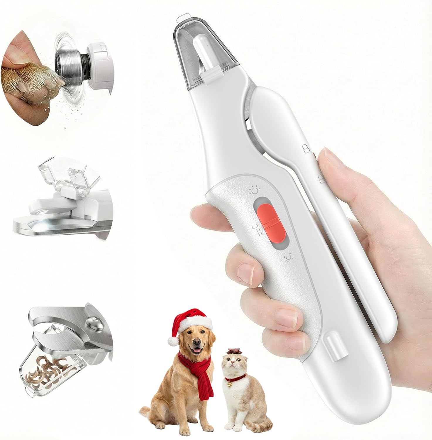 2 in 1 Dog Nail Clippers & Cat Nail Clippers Trimmers for Large Medium Small Dogs Cats Claw Trimmer Quick Sensor and Safety Guard USB Rechargeable Dogs Nail Trimmer with Catcher & 2 LED Lights 2 in 1 Dog Nail Clippers & Cat Nail Clippers Trimmers for Large Medium Small Dogs Cats Claw Trimmer Quick Sensor and Safety Guard USB Rechargeable Dogs Nail Trimmer with Catcher & 2 LED Lights